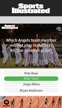 Showcasing Insticator widget within Sports Illustrated website polling users on baseball.
